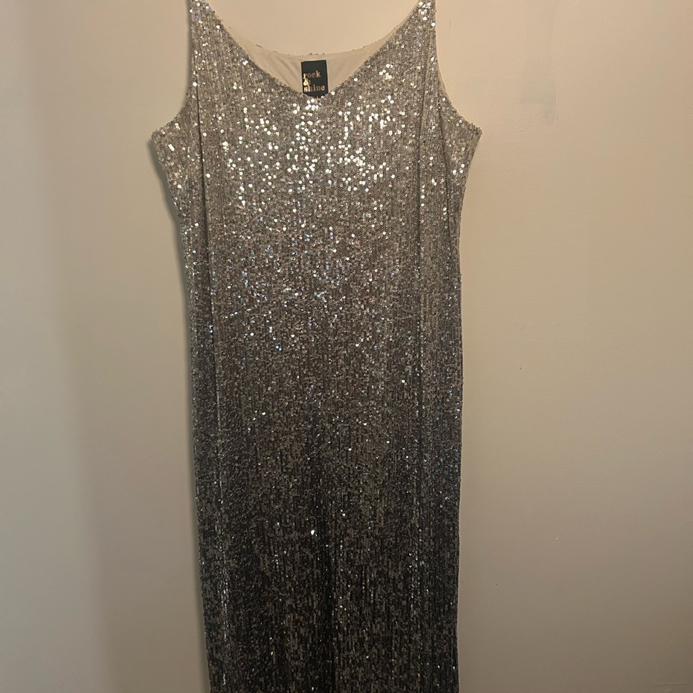 Ombré silver sequin dress